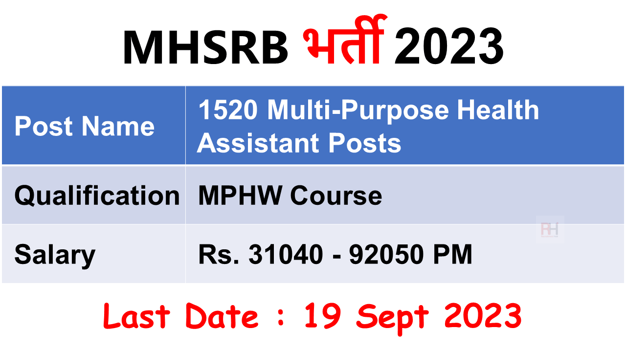 MHSRB Recruitment 2023