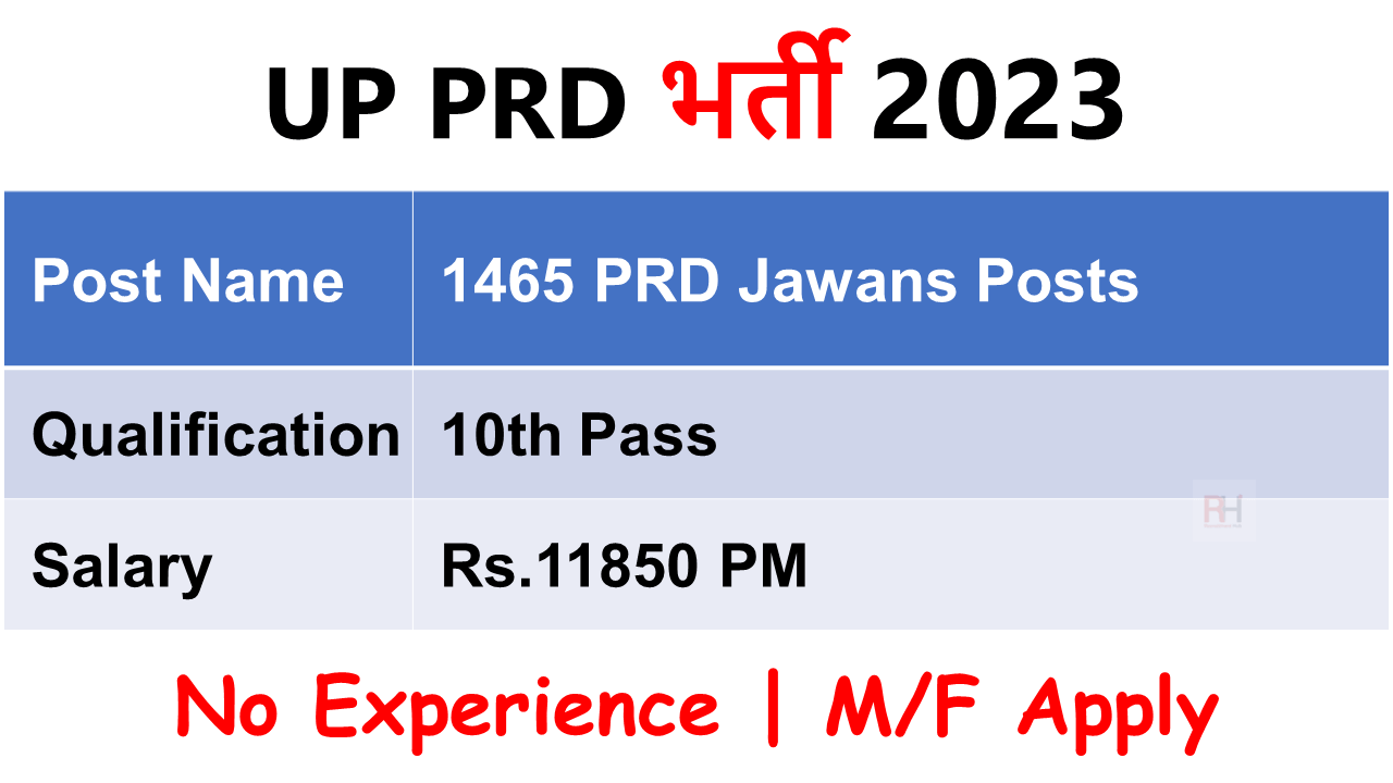 UP PRD Jawans Recruitment 2023