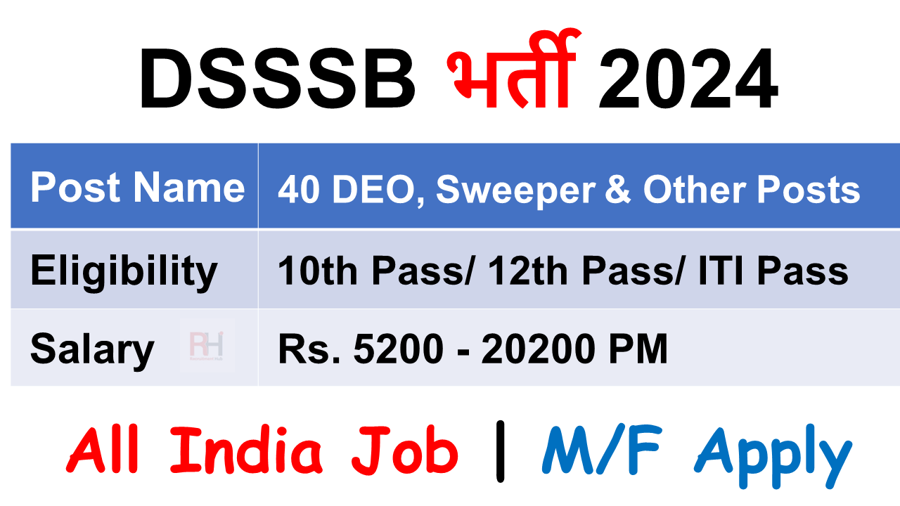DSSSB Advt 7/2024 Recruitment 2024